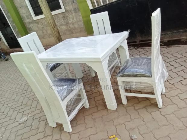 Dining Table White With 4 Seats - main view