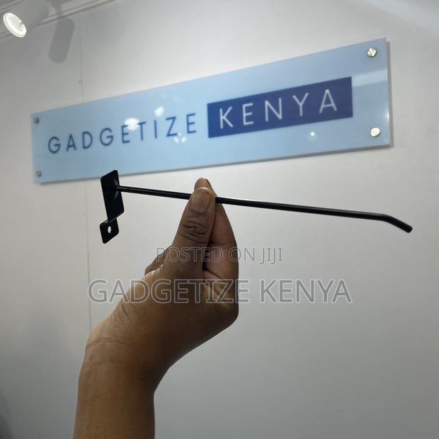 Black Slatwall Hanging Hooks for Retail Display Wall Mount - thumbnail 2