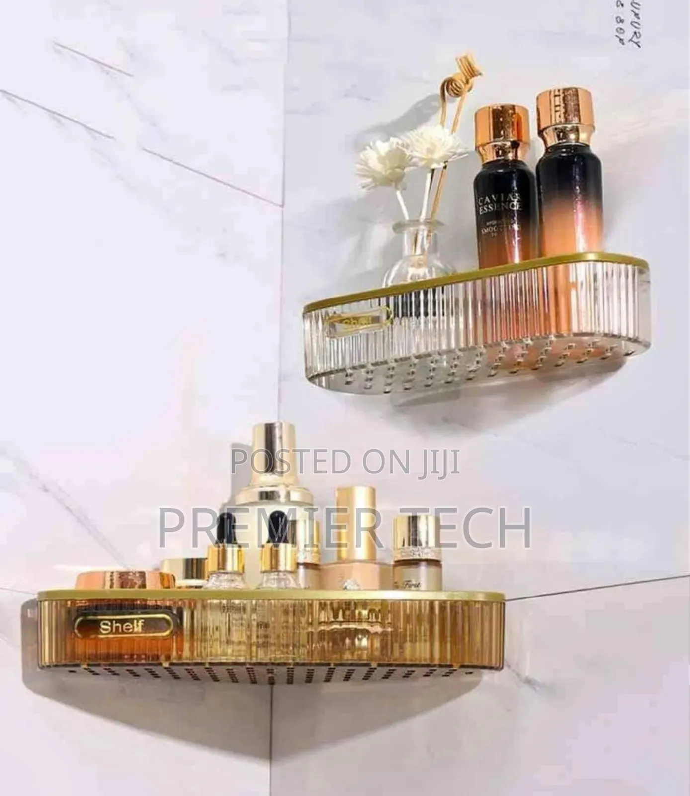 *Elegant Acrylic Fancy Bathroom Shelf Triangular or Rectangular