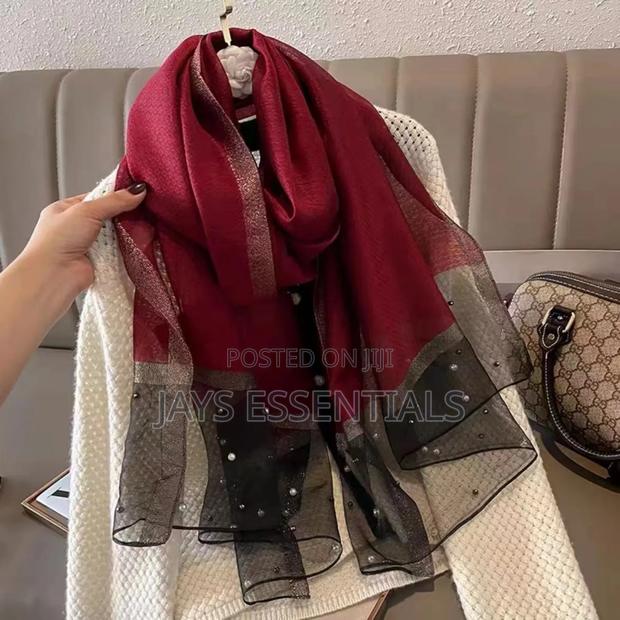 All Weather Scarfs With Pearl Details