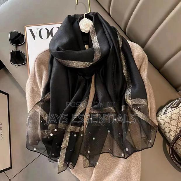 All Weather Scarfs With Pearl Details - thumbnail 3