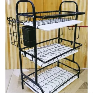 3 Tier High Quality Carbon Steel Dish Rack Black* 