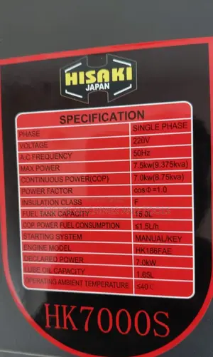 Hisaki Japan 10kva Single Phase Diesel Generator