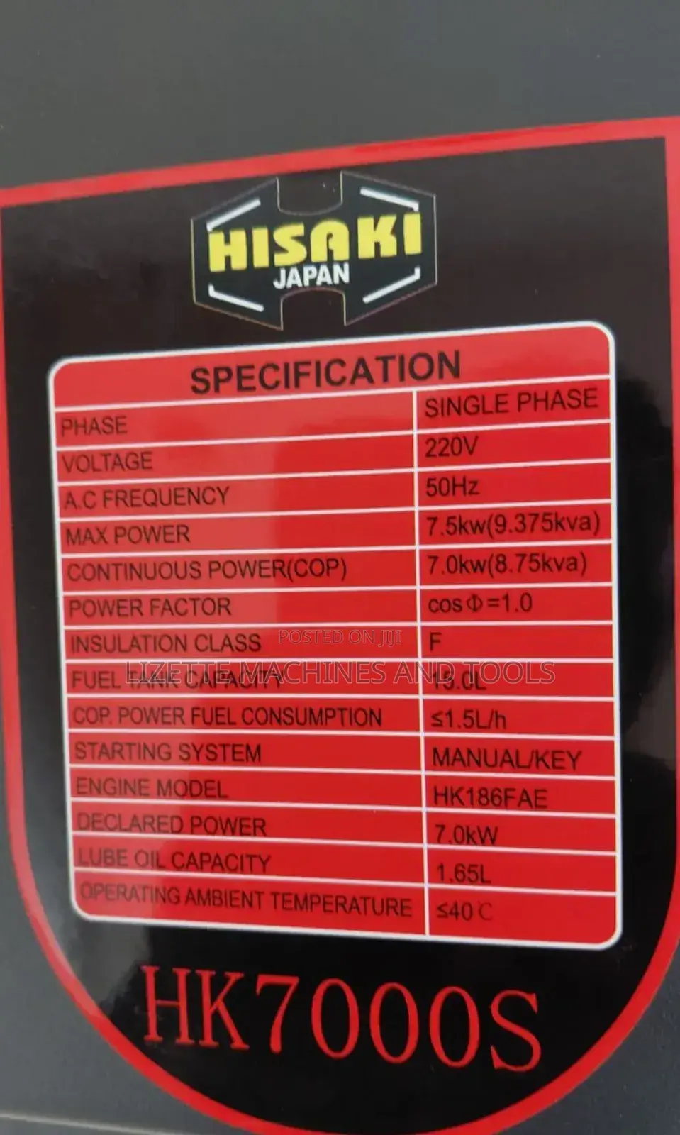 Hisaki Japan 10kva Single Phase Diesel Generator