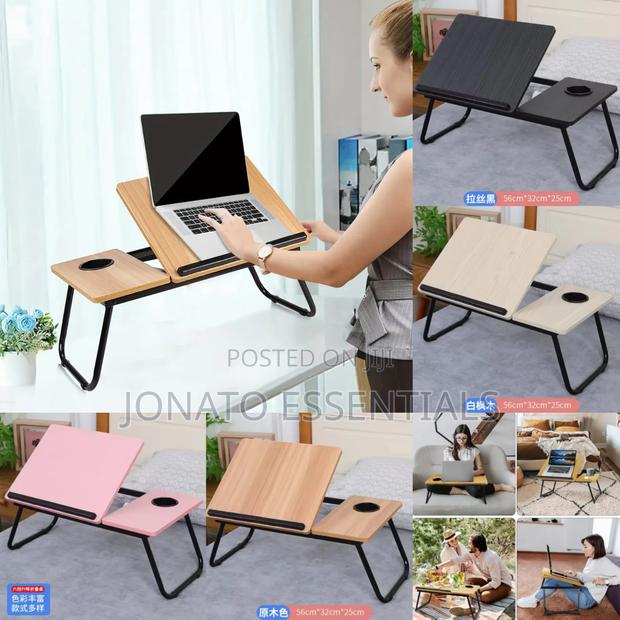 Foldable Laptop Table Bed Tray With Cup Holder