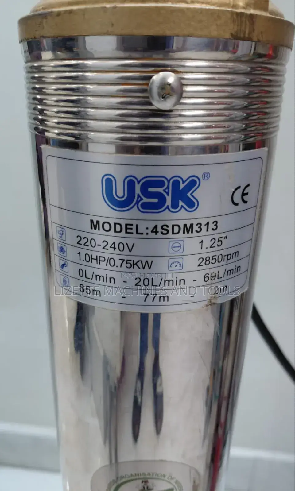 Usk 1hp Submersible Pump 85m Head