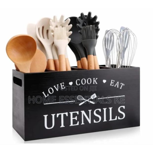 *Rustic Wooden Cutlery/Utensils Organizer