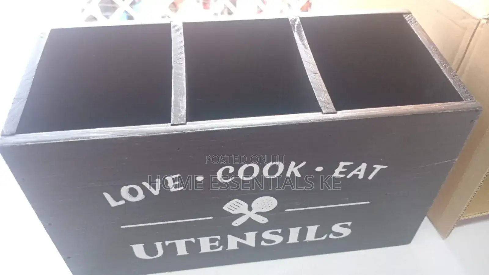 *Rustic Wooden Cutlery/Utensils Organizer