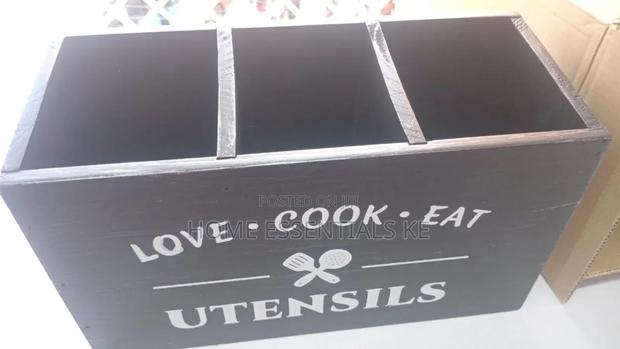 *Rustic Wooden Cutlery/Utensils Organizer - thumbnail 4