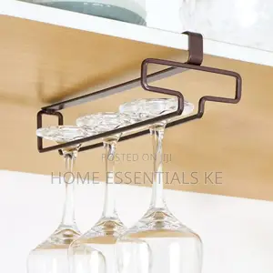 *Punch Free Wine Glass Holder Household Under Cabinet Champagne Holder