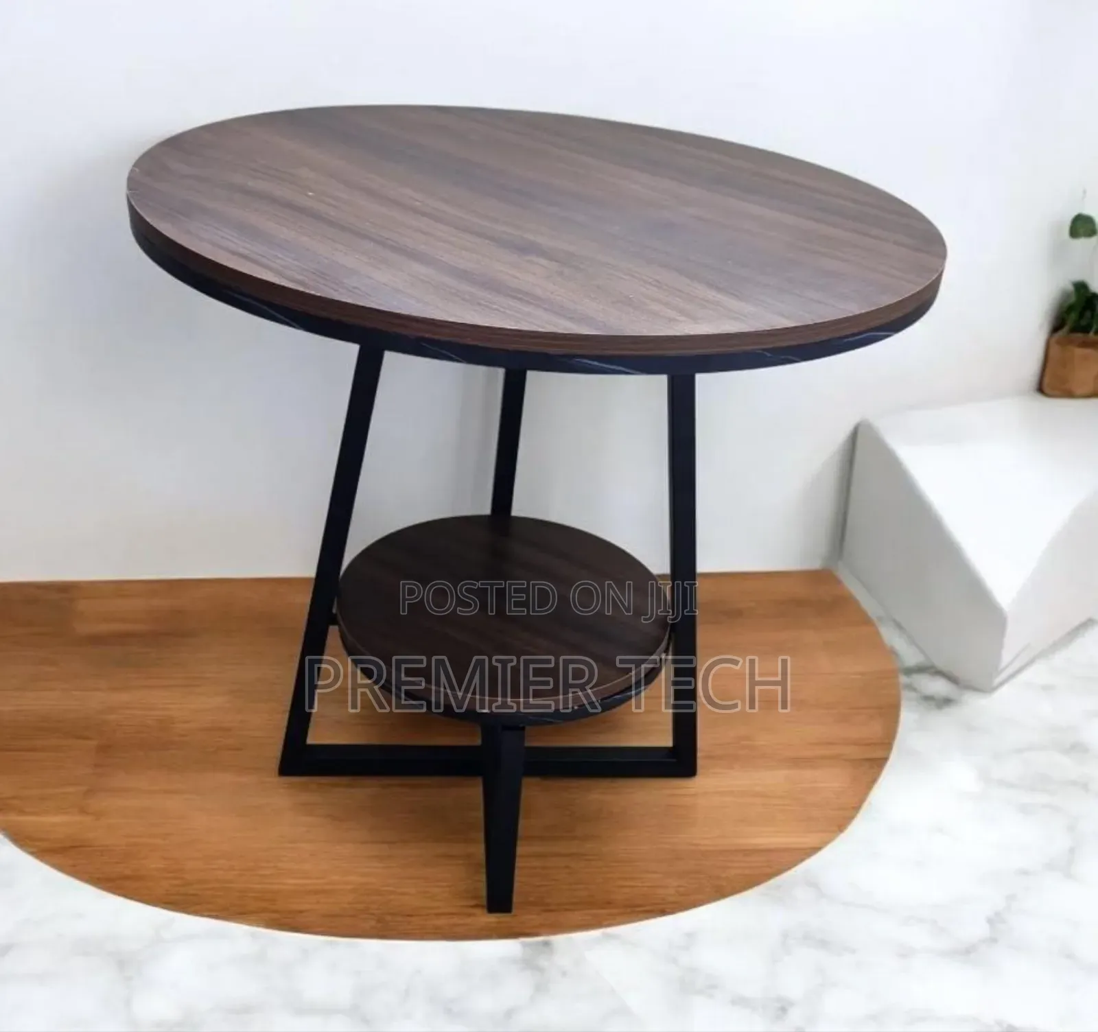 *New Arrival* *2 Layer Round 3 Legged Metal Frame Table Size