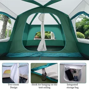 Large 8–12 Person Family Camping Tent