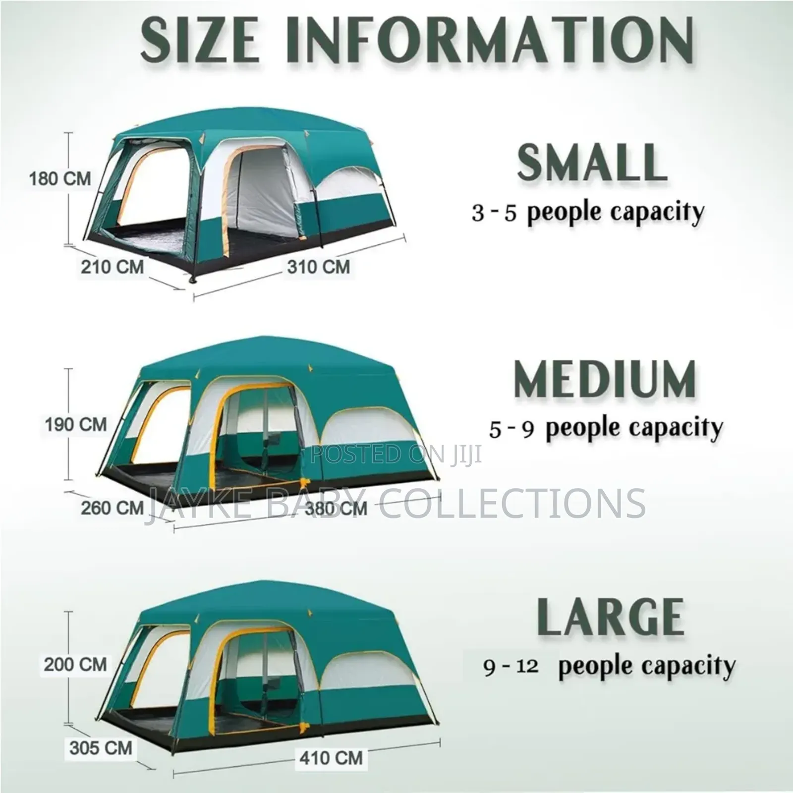 Large 8–12 Person Family Camping Tent