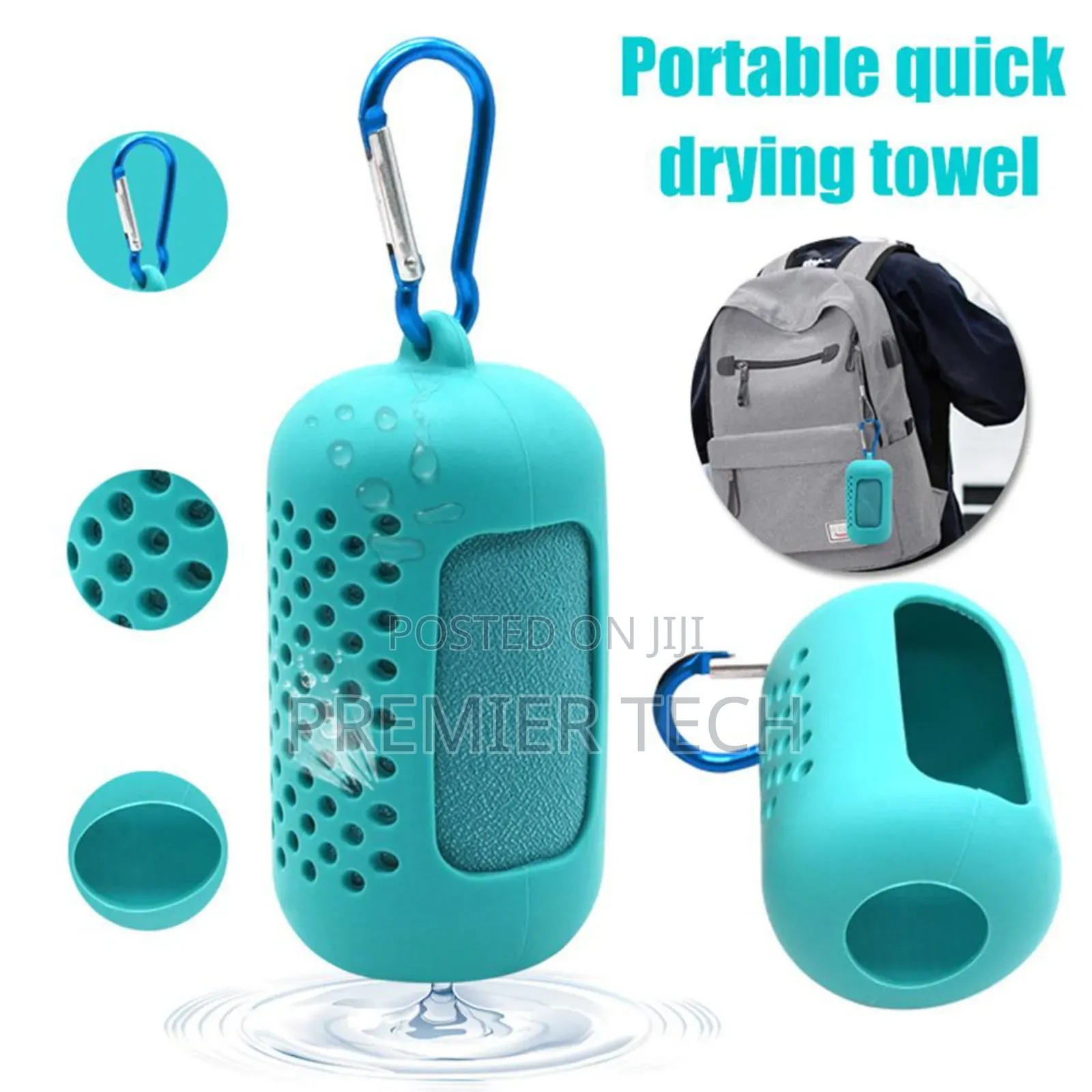 *Portable Sports Quick Dry Cool Towel in Silicone Pocket