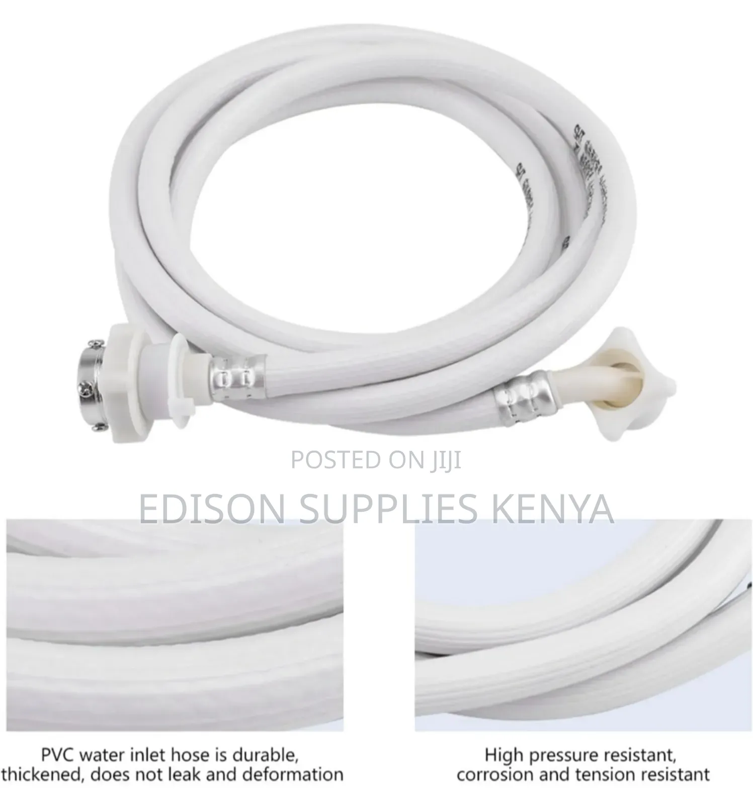 5m Washing Machine Hose Pipe Inlet With Screws Tap Adapter 5 Metres
