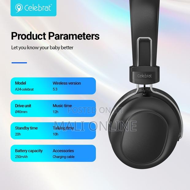 Celebrat A36 Wireless Headphones Bt5.3 Over-Ear Headset - thumbnail 8
