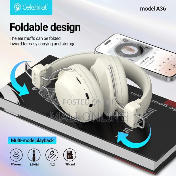 Celebrat A36 Wireless Headphones Bt5.3 Over-Ear Headset - thumbnail 9