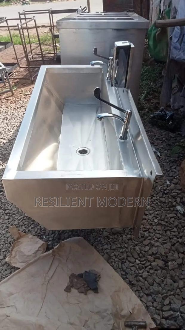 Heavy Gauge Stainless Steel Scrub Sink - main view