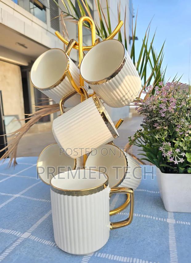 *Unique Ceramic White Gold Mugs