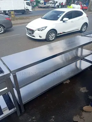 Heavy Duty Stainless Steel Worktop Table 7ft Long