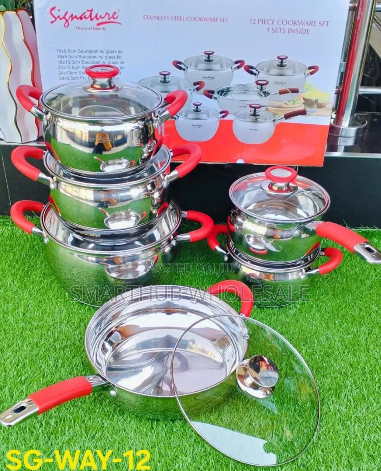 Signature 15 PCS Induction Base Stainless Steel Cookware Set