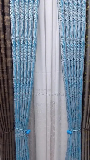 Blue Mixed With Gold Curtains and Sheers