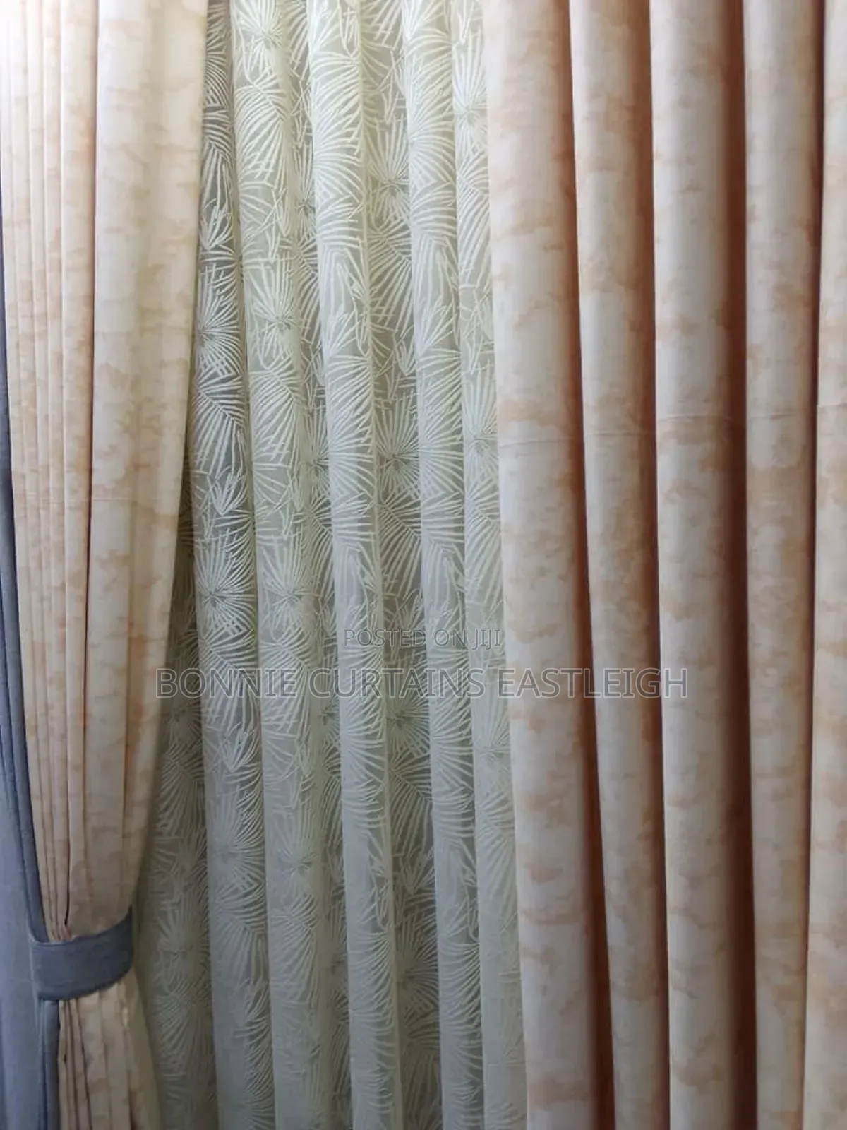 Blue Mixed With Gold Curtains and Sheers