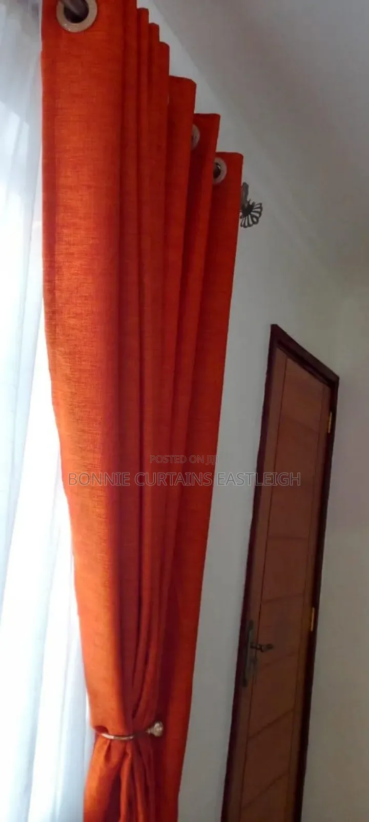 Grey Mixed With Orange Curtains and Sheers