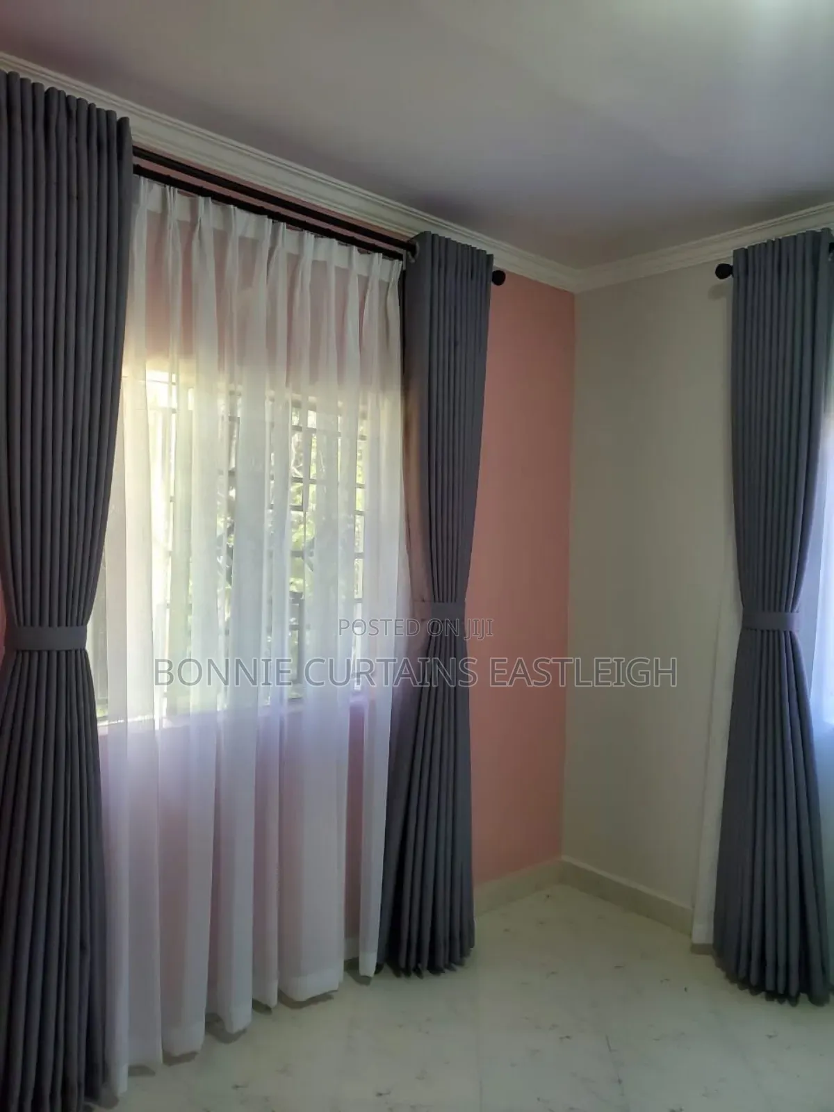 Grey Curtains With Plain White Sheers