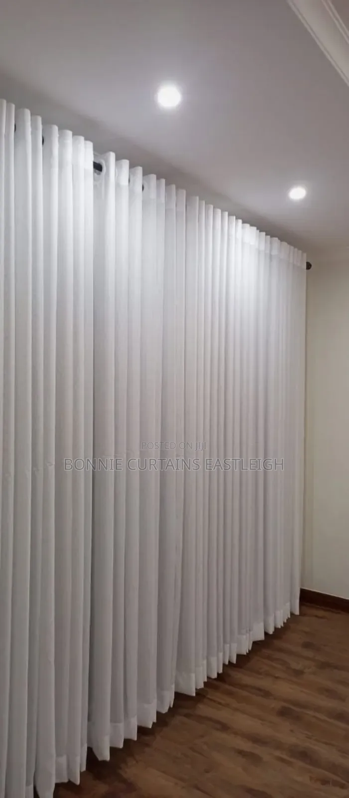White Plain Curtain With Sheers