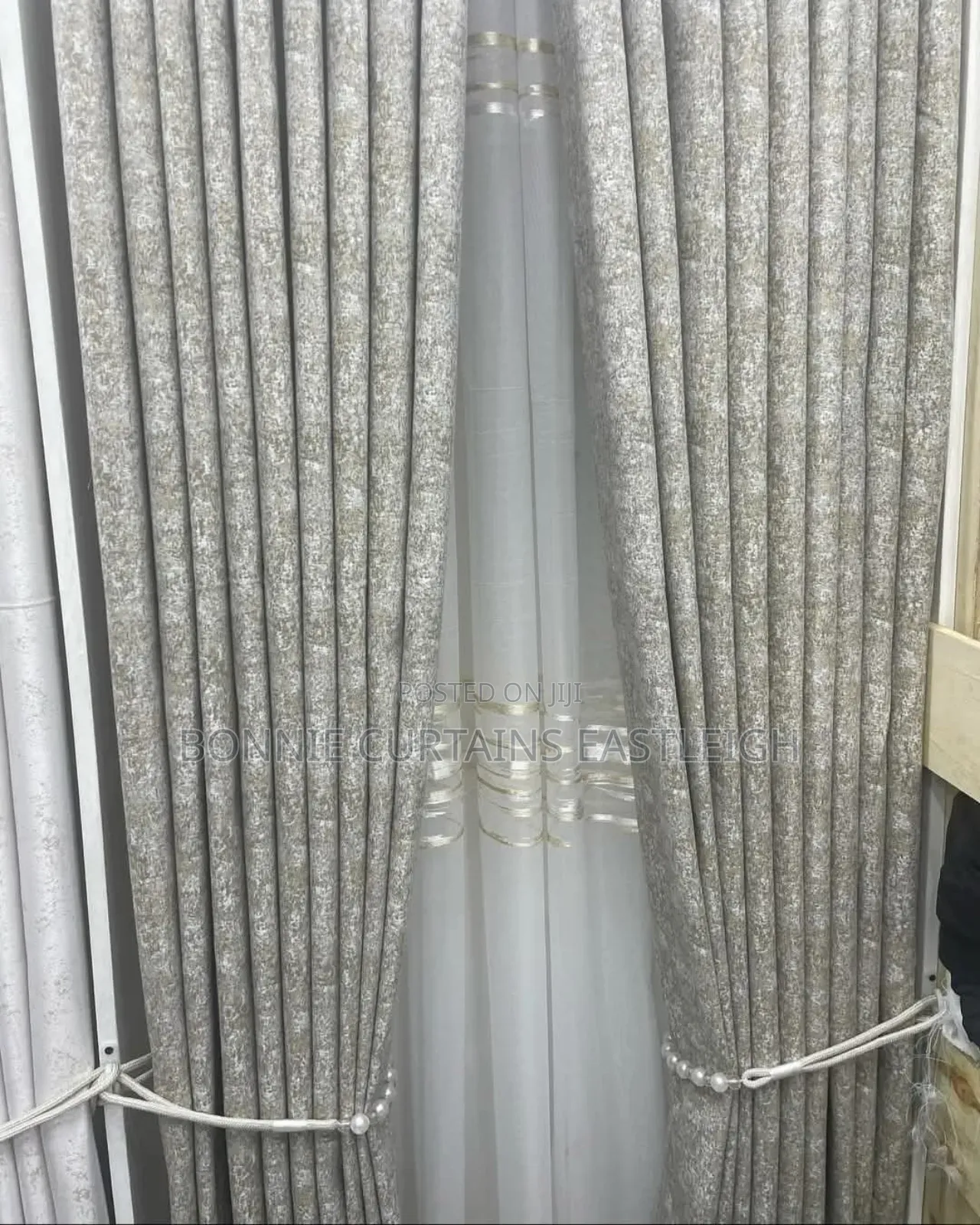 Off White Printed Curtains and Sheers