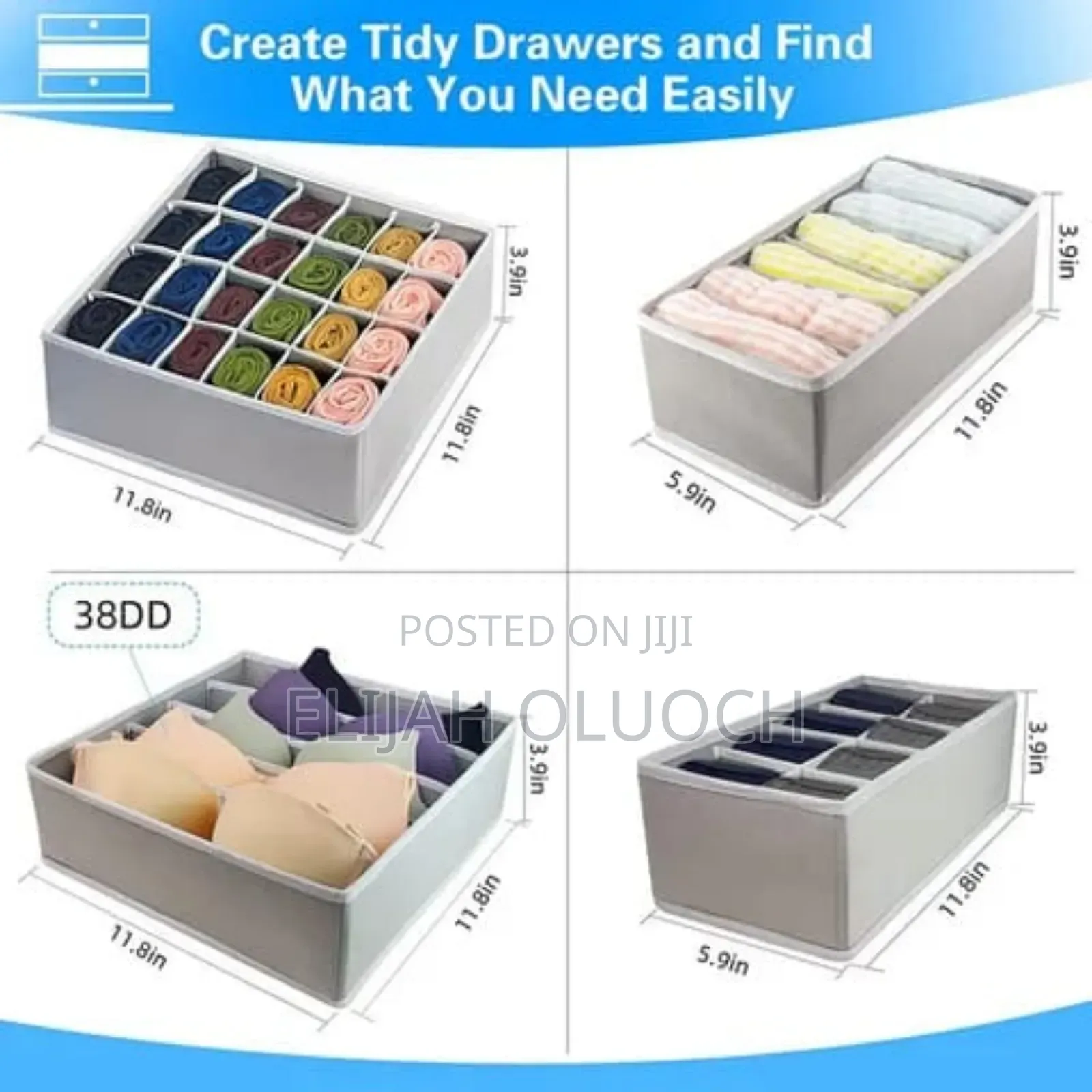 4pcs Innerwear Organisers With Dividers
