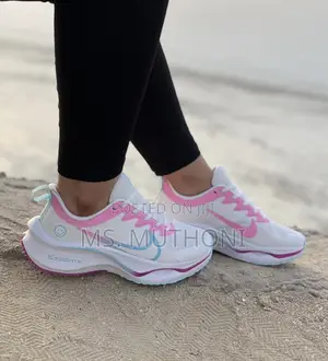 Nike Zoom X Smiley Women's Sneakers in White With Pink and Blue