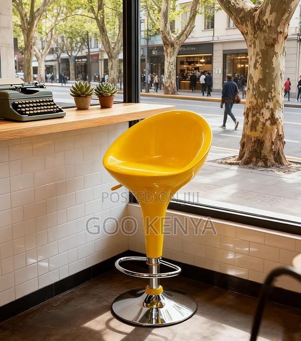Home Bar Stool; Durable Plastic High Stool With Rotating Seat Design - thumbnail 5