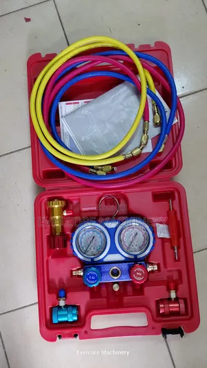 Heavy Duty Analogue Ac Manifold Gauge Tool Complete Set.