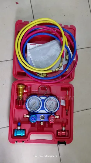 Heavy Duty Analogue Ac Manifold Gauge Tool Complete Set.