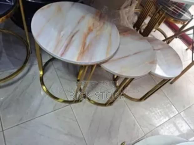 Luxurious 3in1 Round Marble Table - main view