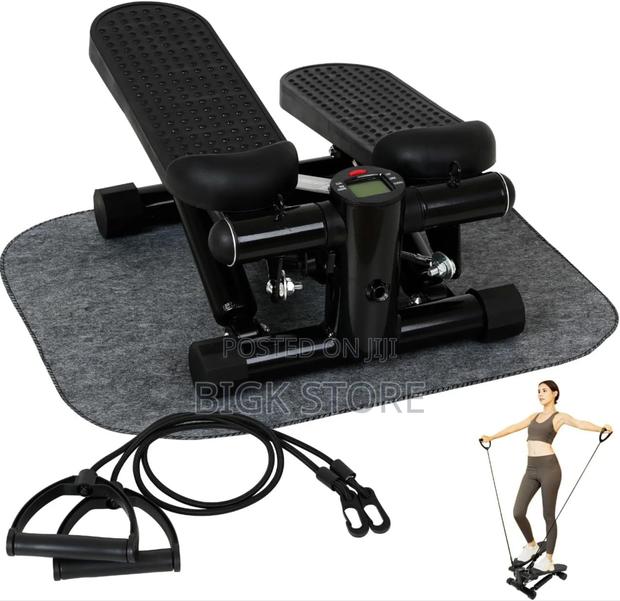 Mini Stepper Exercise Machine Black White - main view