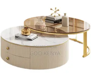 Home Table Set; Round Coffee Table Set-Custom Metal and Glass Designs