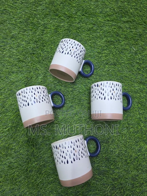 Saida 6 PCS Nordic Hand Printed Porcelain Ceramic Mugs 