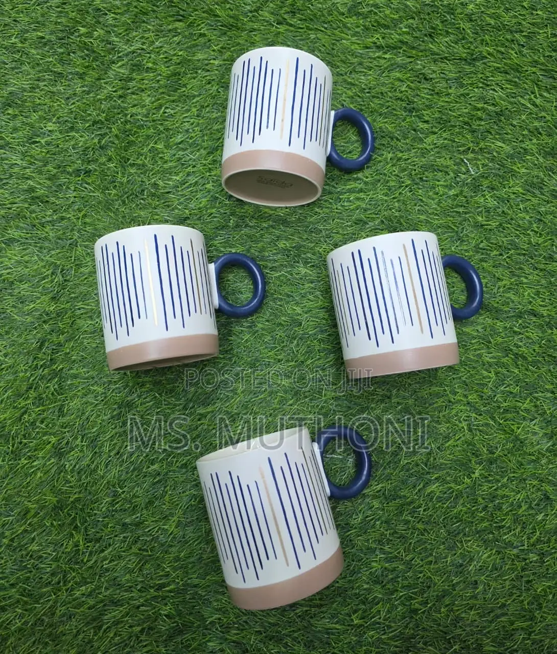 Saida 6 PCS Nordic Hand Printed Porcelain Ceramic Mugs 