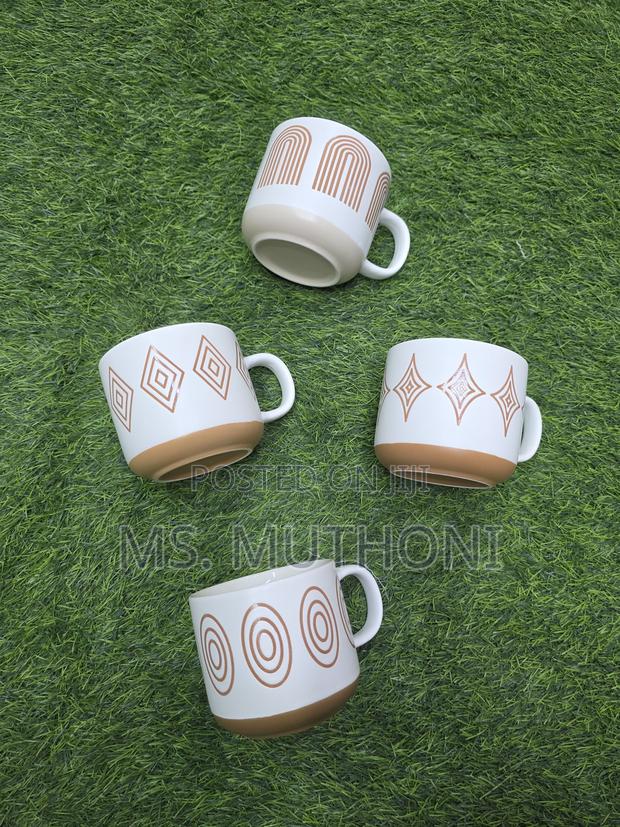 450 Ml 6 PCS Hand Printed Porcelain Ceramic Mugs  - main view