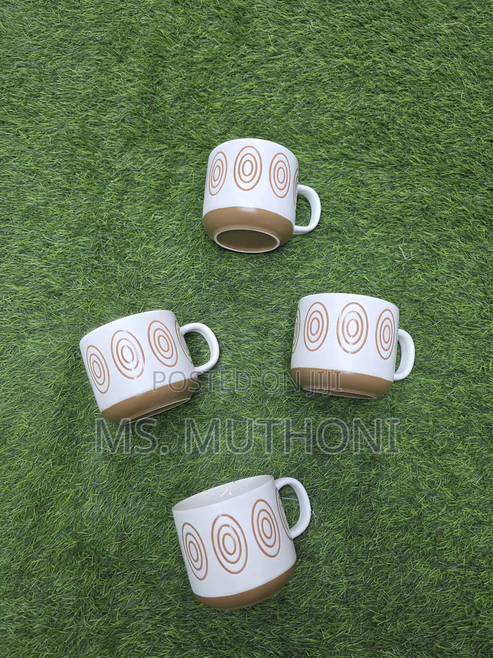 450 Ml 6 PCS Hand Printed Porcelain Ceramic Mugs 