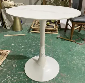 Home Table; Elegant Round Coffee/Dining Table – White Sintered Stone