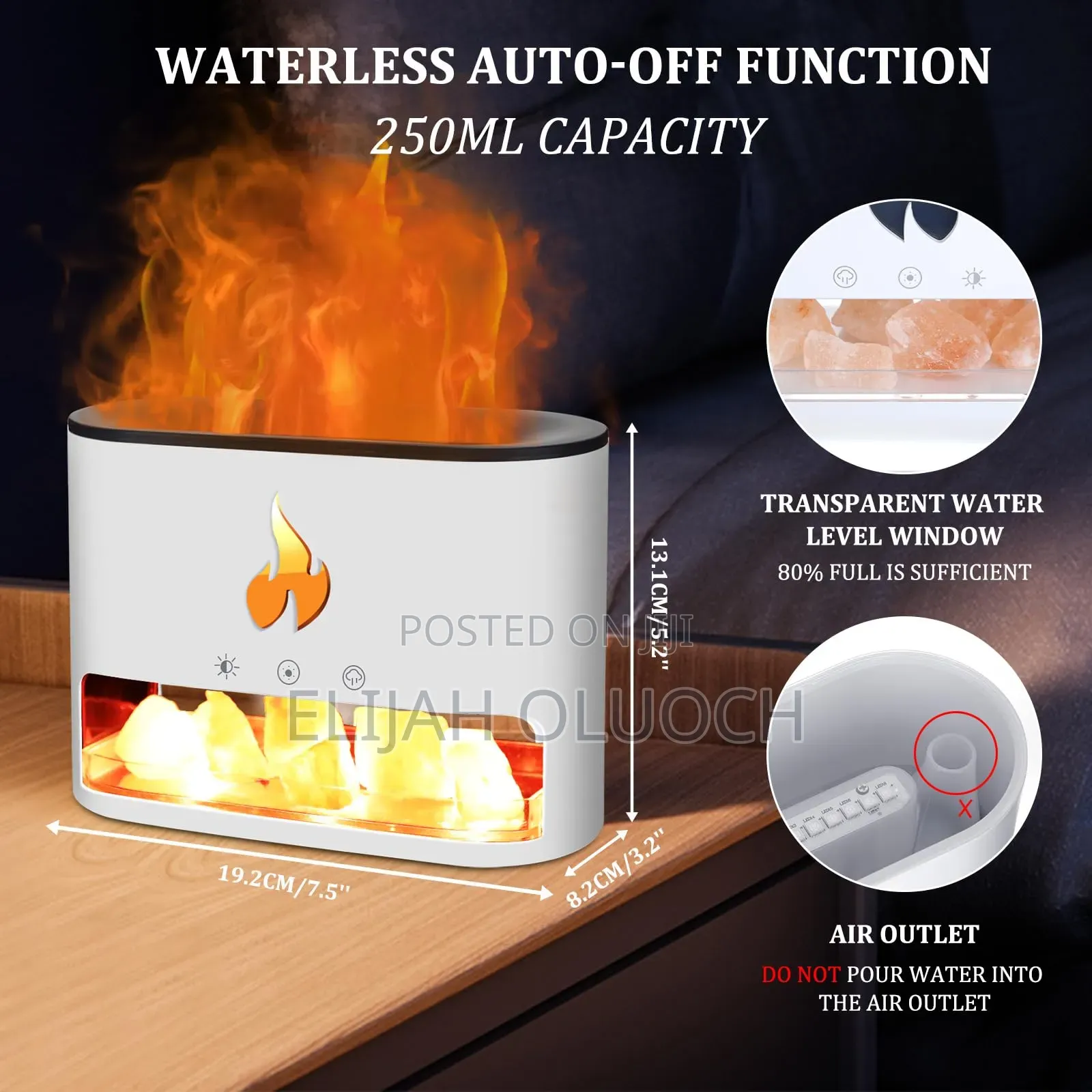 10w Salt Stone Fire Place Aroma Diffuser Humidifier