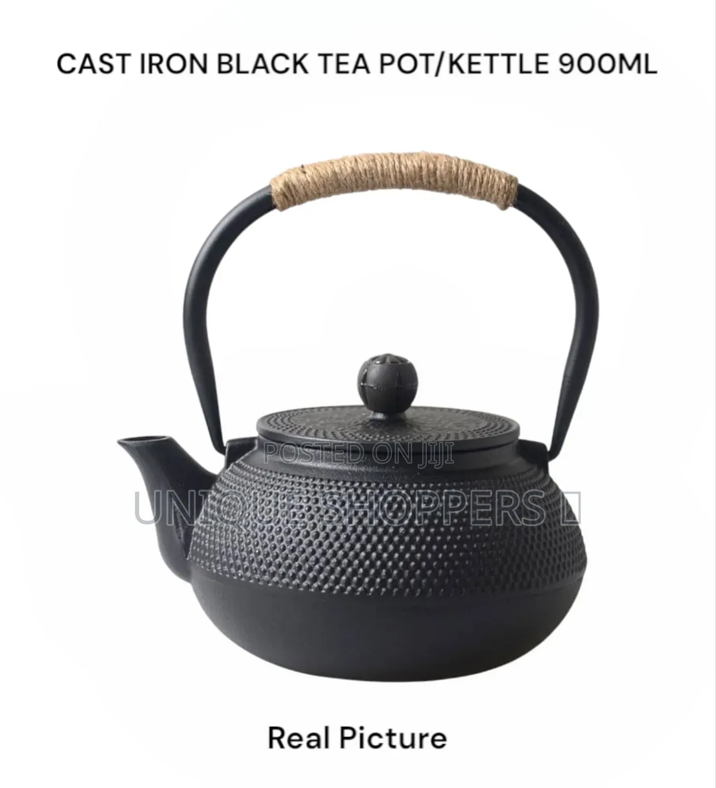 Code: 427708 – Cast Iron Black Tea Pot/Kettle 900ml
