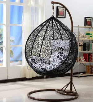 Home Chair; Eco-Friendly Metal Frame Hanging Chair With Heavy Cushions