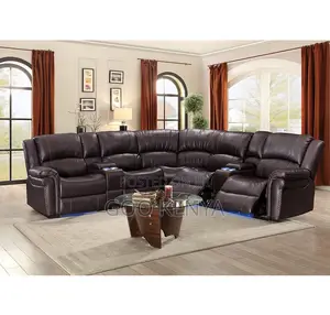 Home Sofa; Living Room Synthetic Leather Recliner Couch for 6 People
