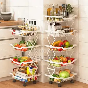 5 Tier Collapsible Fruit Racksturdy Durable Construction Storage Bin
