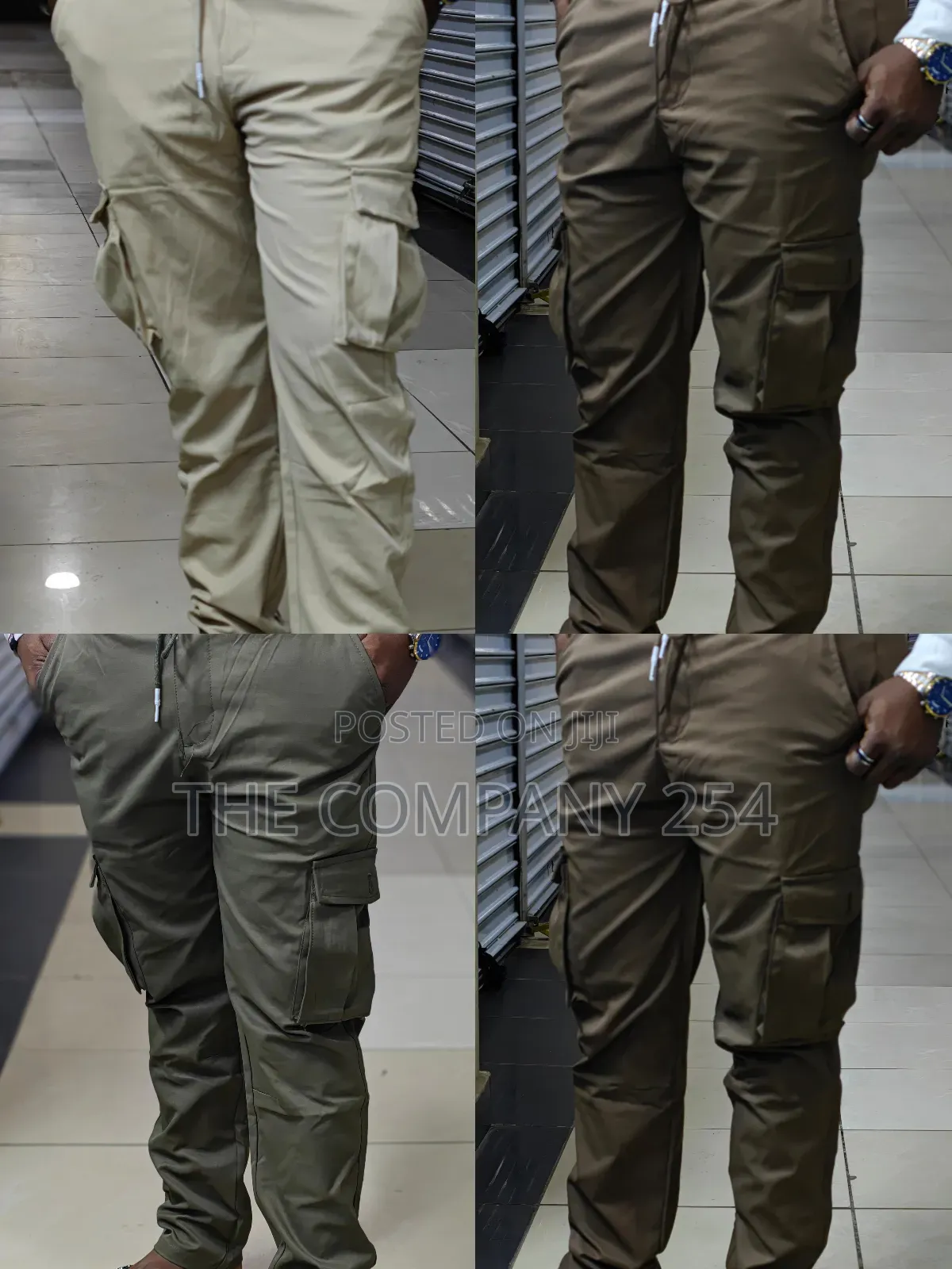 Quality Casual Design Double Pocket Plain Cargo Pants Available